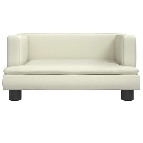 Vidaxxl Hundebett 60x40x30 cm Kunstleder cremefarben