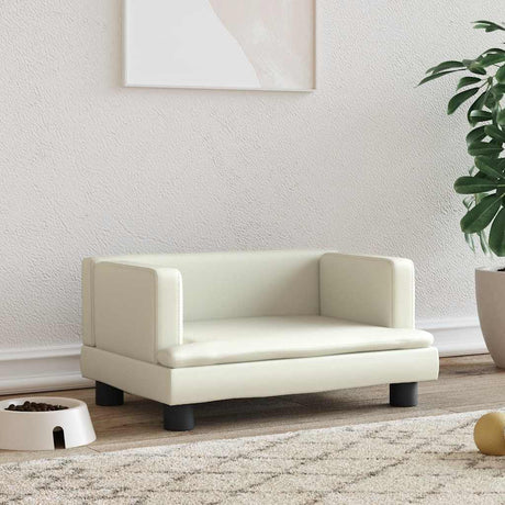 Vidaxxl Hundebett 60x40x30 cm Kunstleder cremefarben