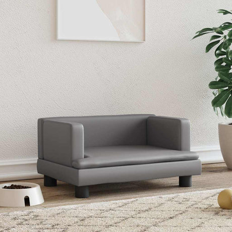 Vidaxxl Hundebett 60x40x30 cm Kunstleder grau