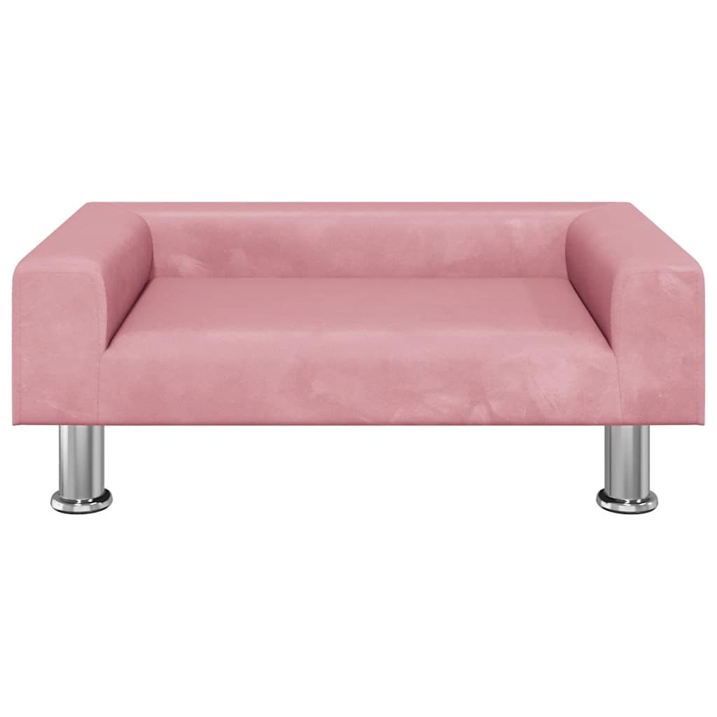 Vidaxl Hundekorb 70x45x26,5 cm Samtrosa