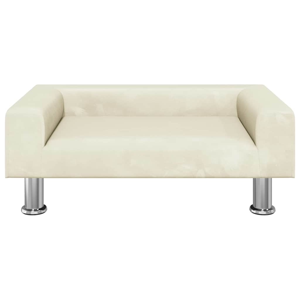Vidaxxl Hundebett 70x45x26,5 cm Samt cremefarben