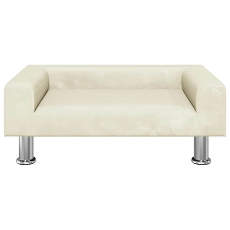Vidaxxl Hundebett 70x45x26,5 cm Samt cremefarben