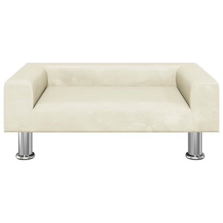 Vidaxxl Hundebett 70x45x26,5 cm Samt cremefarben