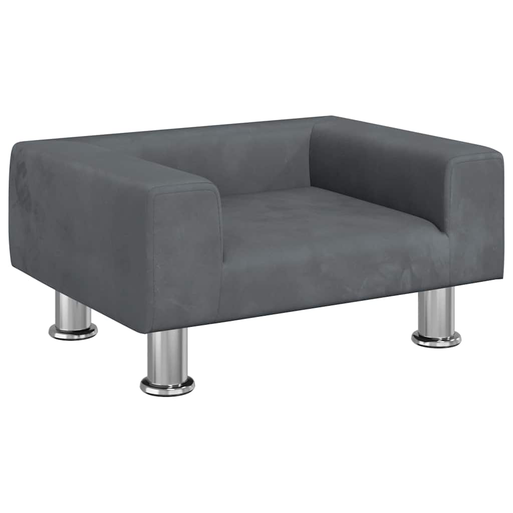 Vidaxl Hundekorb 50x40x26,5 cm Samt dunkelgrau