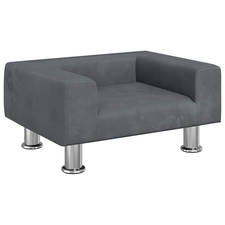 Vidaxl Hundekorb 50x40x26,5 cm Samt dunkelgrau