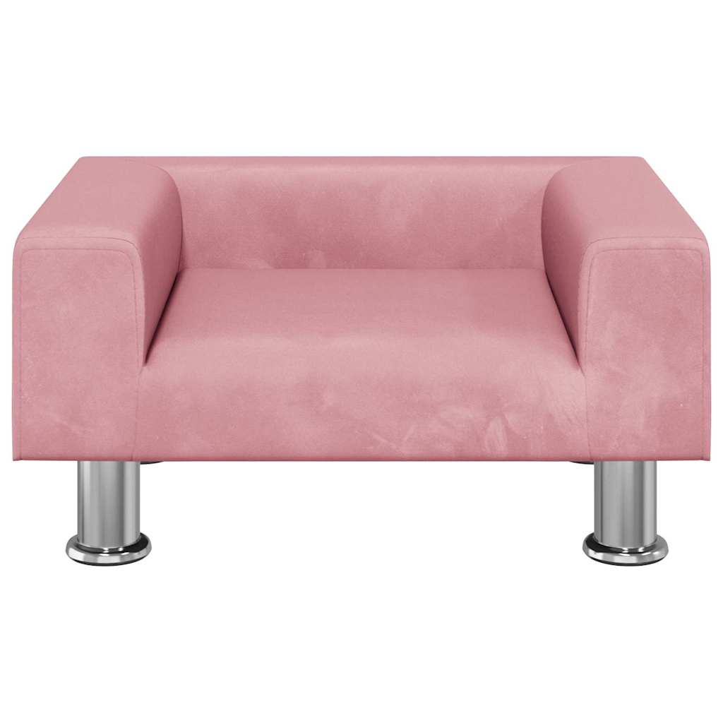 Vidaxxl Hundebett 50x40x26,5 cm samtrosa