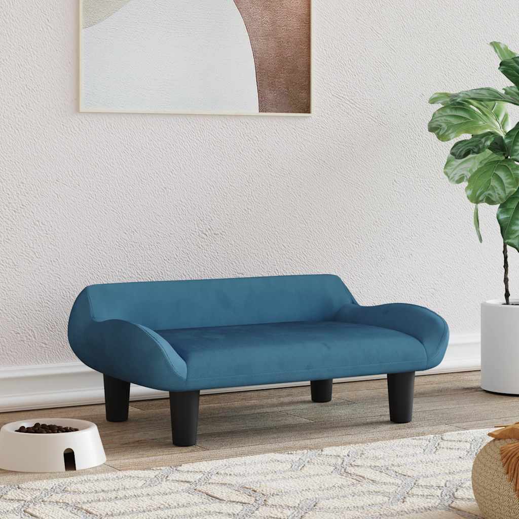 Vidaxxl Hundebett 70x40x24 cm samtblau