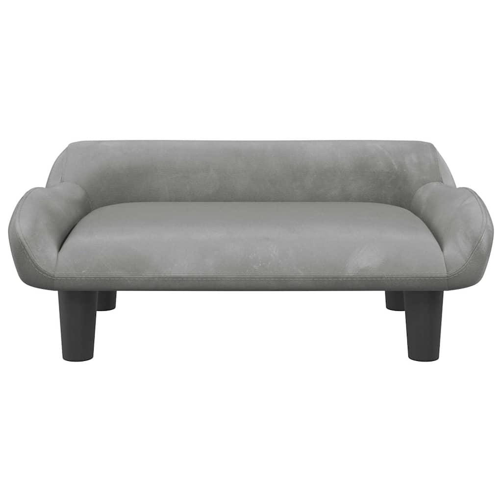 Vidaxl Hundekorb 70x40x24 cm Samt hellgrau