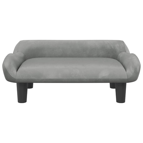 Vidaxl Hundekorb 70x40x24 cm Samt hellgrau