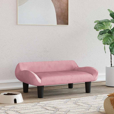 VidaXL Hundebett 70x40x24 cm Samtrosa
