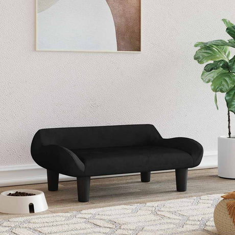 Vidaxxl Hundebett 70x40x24 cm samtschwarz
