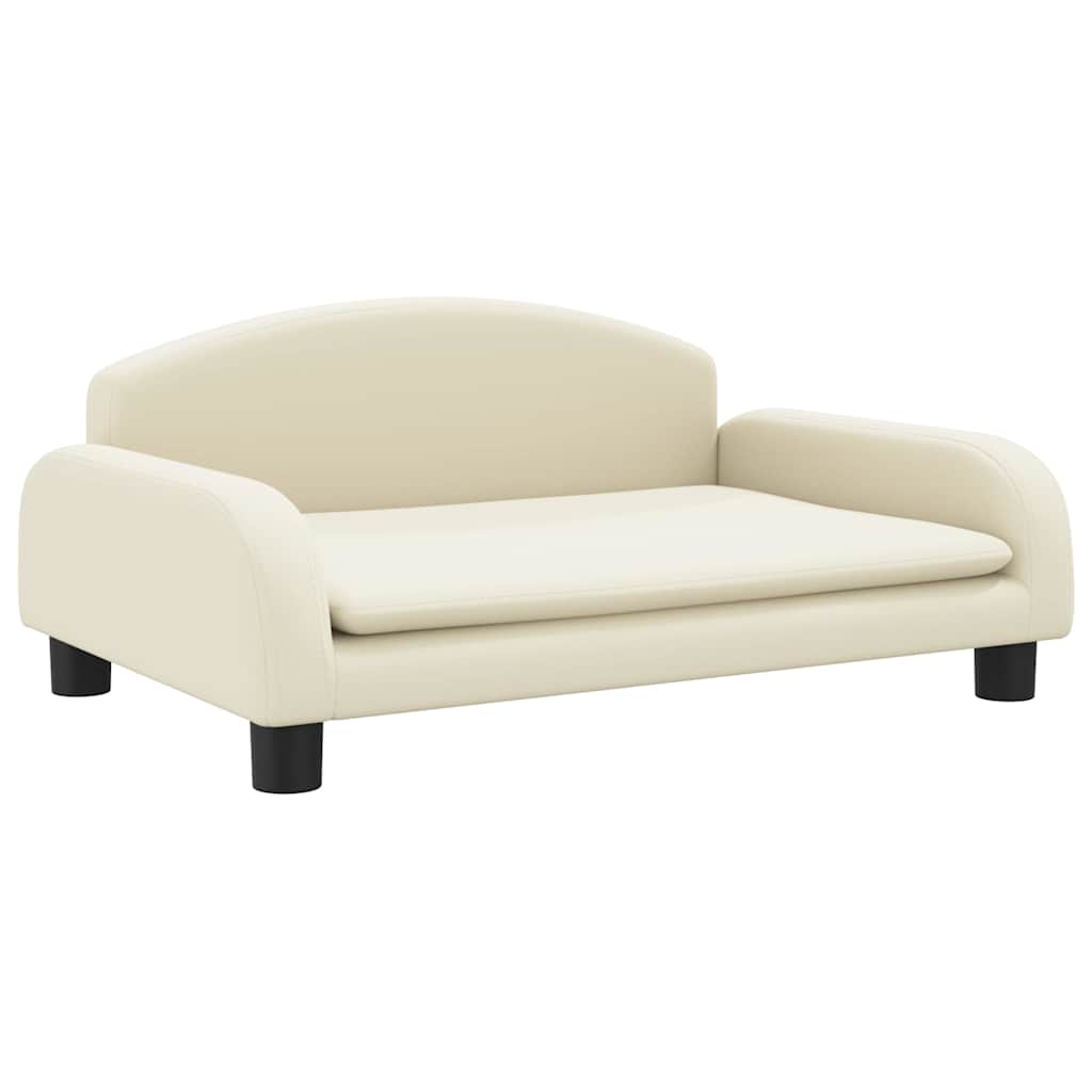 Vidaxxl Hundebett 70x45x30 cm Kunstleder cremefarben