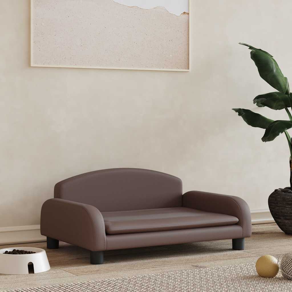 Vidaxxl Hundebett 70x45x30 cm Kunstleder braun
