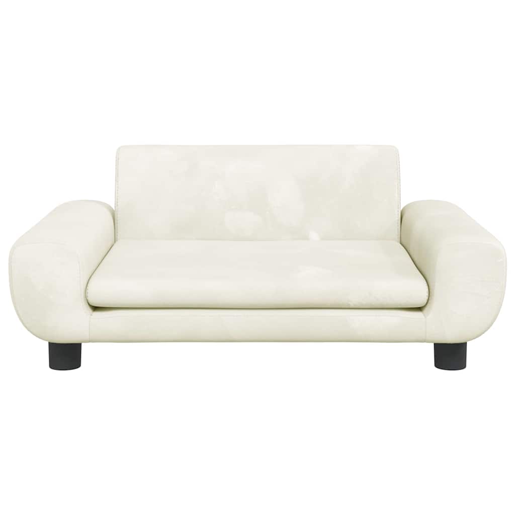 Vidaxxl Hundebett 70x45x33 cm Samt cremefarben