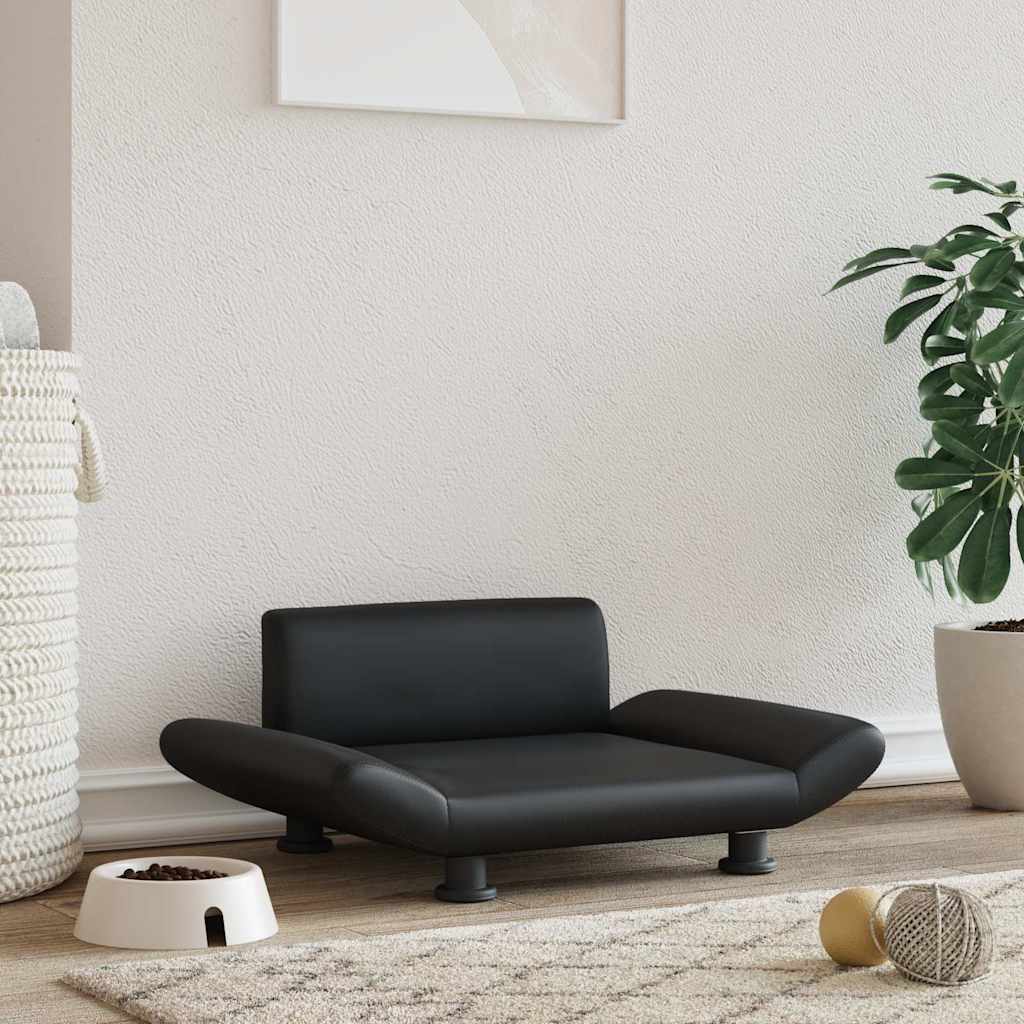 Vidaxxl Hundebett 70x45x28 cm Kunstleder schwarz