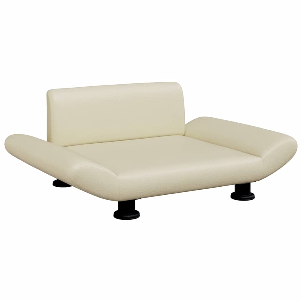 Vidaxxl Hundebett 70x45x28 cm Kunstleder cremefarben
