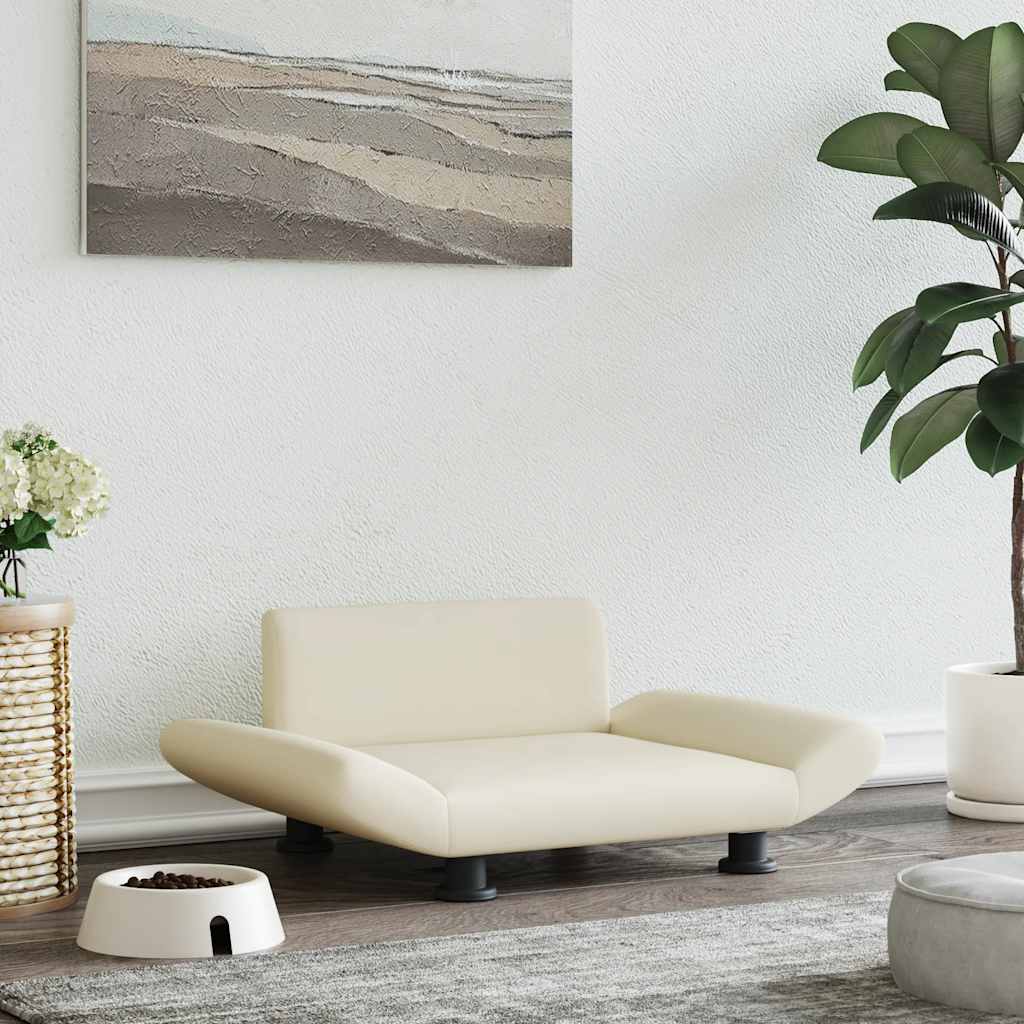 Vidaxxl Hundebett 70x45x28 cm Kunstleder cremefarben