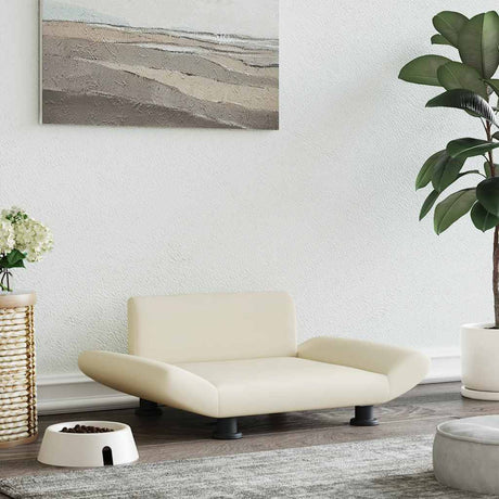Vidaxxl Hundebett 70x45x28 cm Kunstleder cremefarben