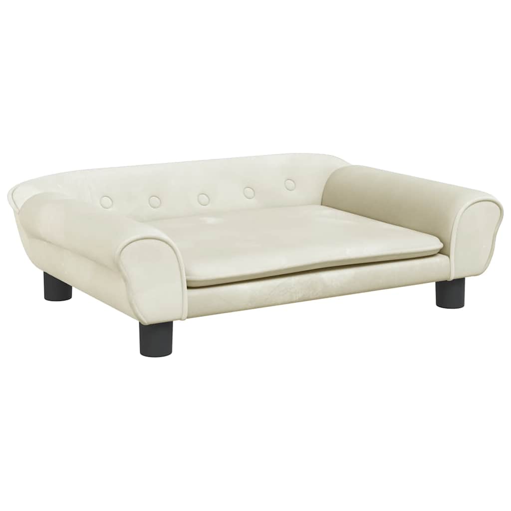 Vidaxxl Hundebett 70x48x22 cm Samt cremefarben