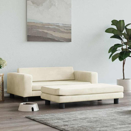 VidaXL Hundebett mit Verlängerung 100x50x30 cm samt cremefarben