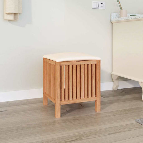 Vidaxl Badezimmerhocker 40,5 x 40 x 52 cm Festes Walnussholz