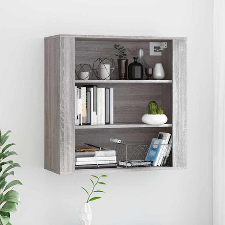 Vidaxl wandkast 80x33x80 cm bewerkt hout grijs sonoma eikenkleurig