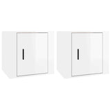 Vidaxl nachtkastjes 2 st 50x39x47 cm hoogglans wit