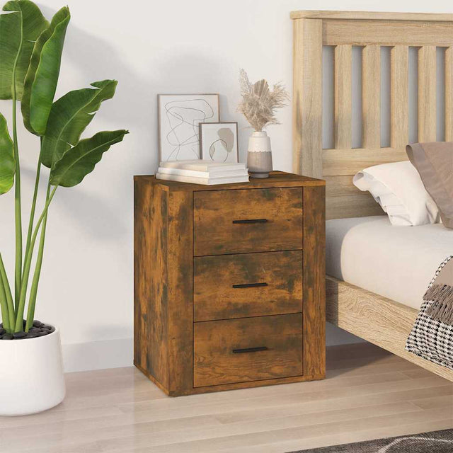 Vidaxl nachtkastje 50x36x60 cm bewerkt hout gerookt eikenkleurig