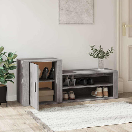VIDAXL -Schuhschrank 130x35x54 cm propertiertes Holzgrau Sonoma