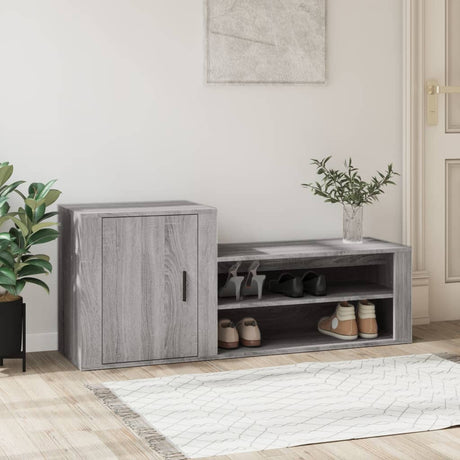 VIDAXL -Schuhschrank 130x35x54 cm propertiertes Holzgrau Sonoma