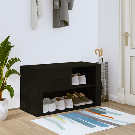 Vidaxl Schuhschrank 80x35x45 cm propertiertes Holzschwarz