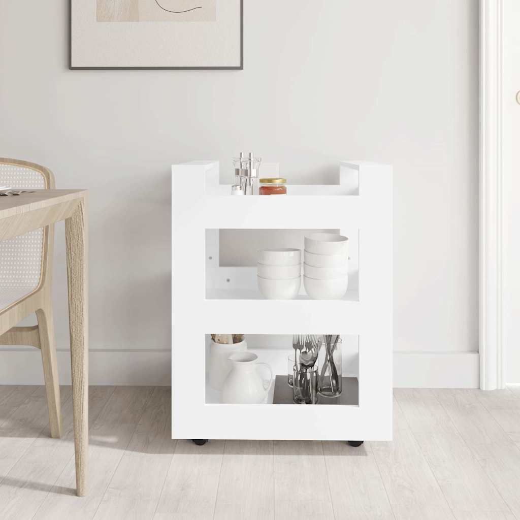 Vidaxl keukentrolley 60x45x80 cm bewerkt hout wit
