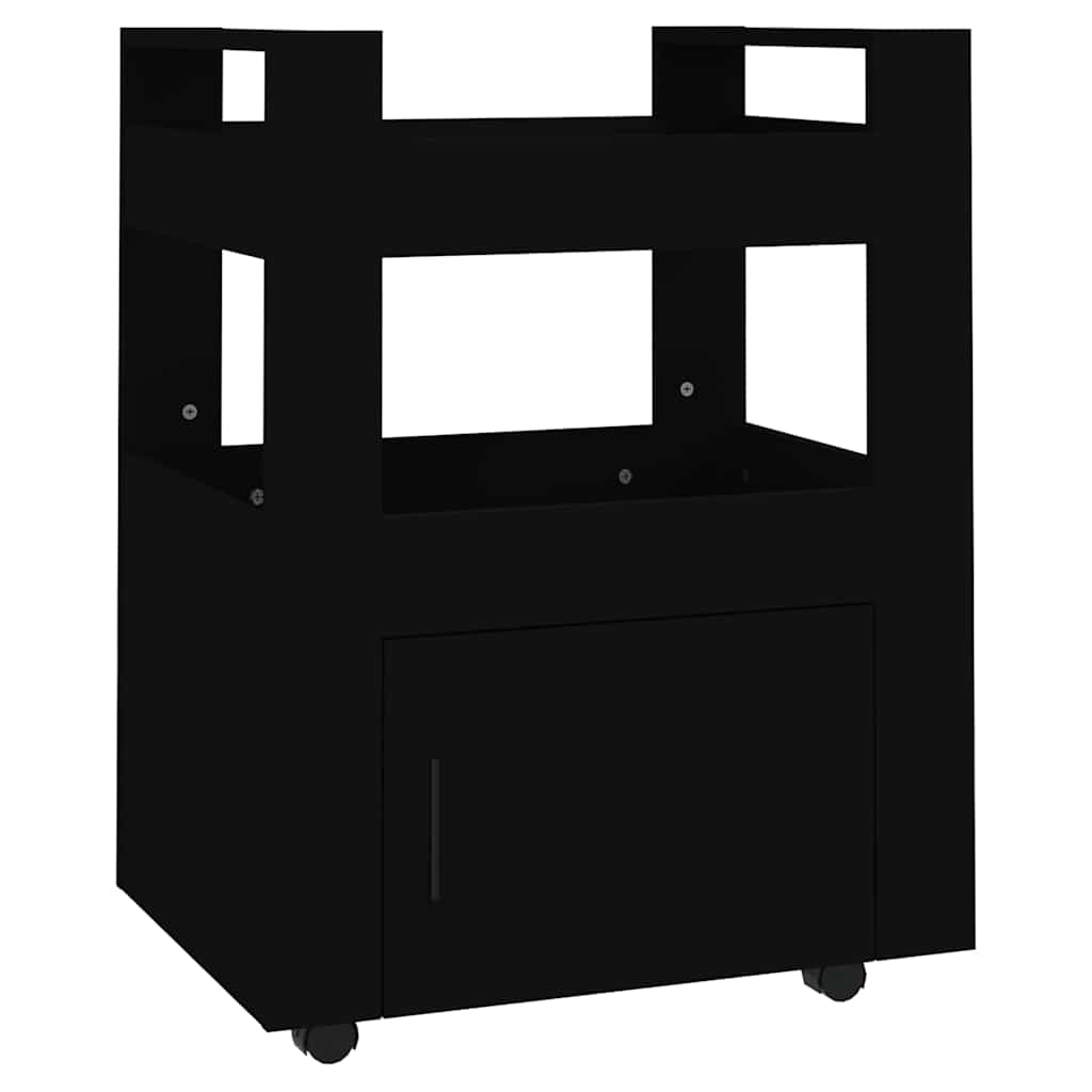 Vidaxl keukentrolley 60x45x80 cm bewerkt hout zwart