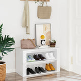 VIDAXL -Schuhregal 75x35x45 cm verarbeitetes Holz Hochglanz weiß