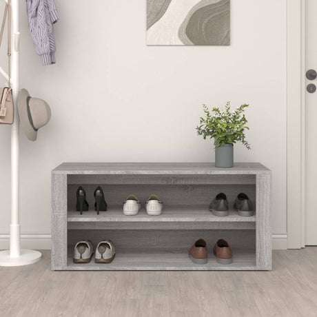 VIDAXL -Schuhregal 100x35x45 cm Schnitt Holzgrau Sonoma Eiche Farbe