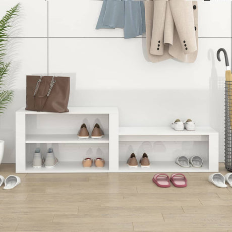 Vidaxl Schuhschrank 150x35x45 cm propertiertes Holz Hochglanz weiß