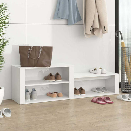 Vidaxl Schuhschrank 150x35x45 cm propertiertes Holz Hochglanz weiß