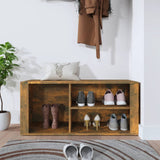 VIDAXL -Schuhschrank 100x35x45 cm Eigenschaften mit geräuchertem Eichenbaus befördert