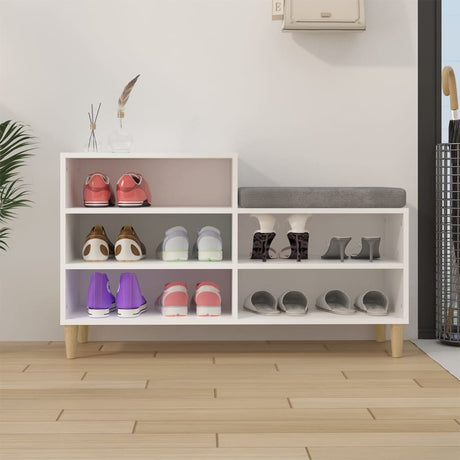 VIDAXL -Schuhschrank 102x36x60 cm propertiertes Holz weiß