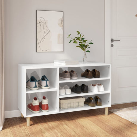 Vidaxl Schuhschrank 102x36x60 cm verarbeitetes Holz Hochglanz weiß