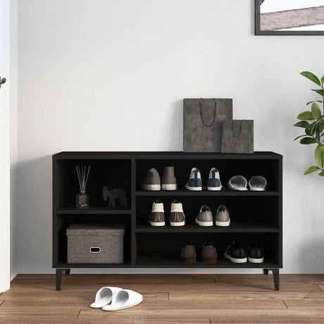 Vidaxl Schuhschrank 102x36x60 cm propertiertes Holzschwarz
