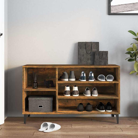 VIDAXL -Schuhschrank 102x36x60 cm propertiertes Holzgeräuchchen -Eiche gefärbt