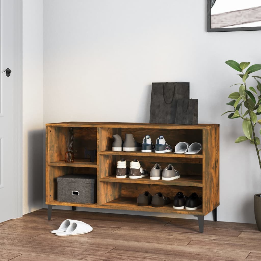 VIDAXL -Schuhschrank 102x36x60 cm propertiertes Holzgeräuchchen -Eiche gefärbt