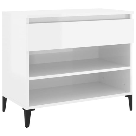 Vidaxl Schuhschrank 70x36x60 cm propertiertes Holz Hochglanz weiß