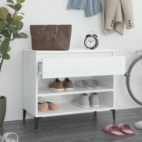 Vidaxl Schuhschrank 70x36x60 cm propertiertes Holz Hochglanz weiß