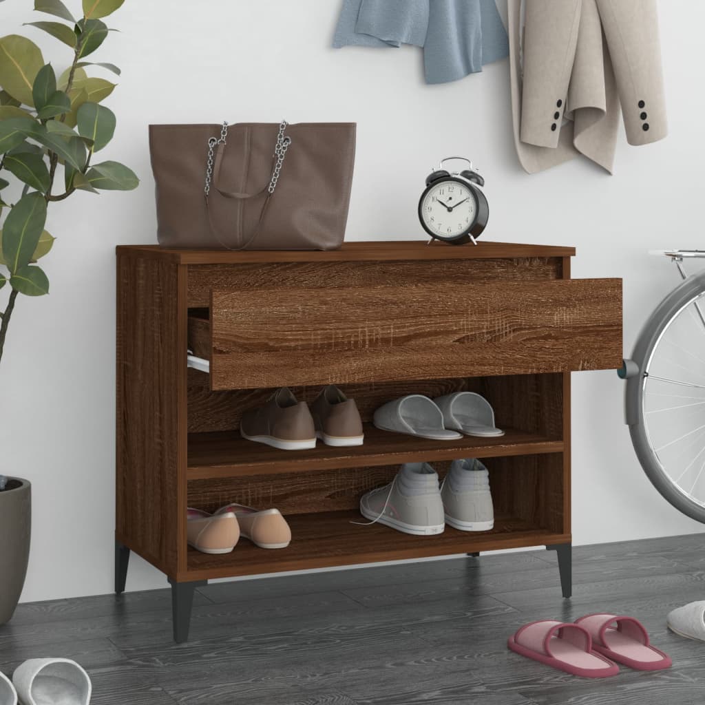 Vidaxl Schuhschrank 70x36x60 cm verarbeitete Holzbraune Eiche Farbe