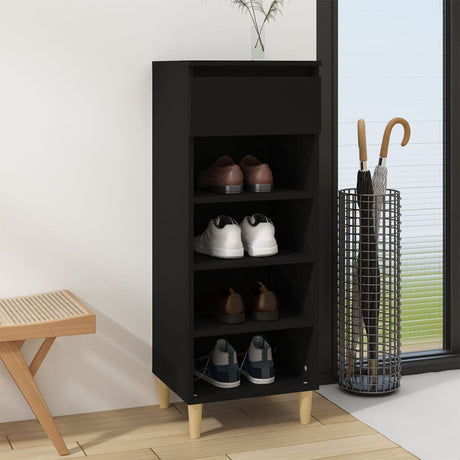 Vidaxl Schuhschrank 40x36x105 cm propertiertes Holzschwarz