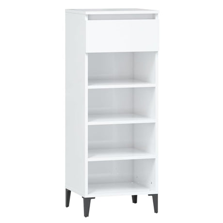 VIDAXL -Schuhregal 40x36x105 cm verarbeitetes Holz Hochglanz weiß