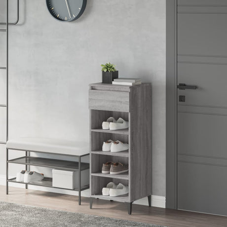 VIDAXL -Schuhregal 40x36x105 cm verarbeitetes Holzgrau Sonoma Eiche gefärbt
