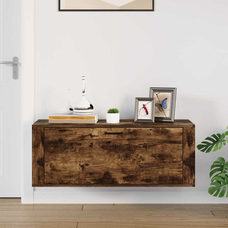 VIDAXL -Schuhschrank -Wand -montiert 100x35x38 cm verarbeitete Holzeiche